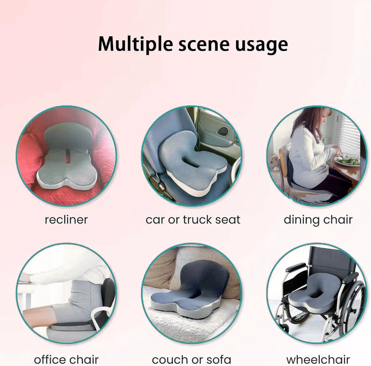 Ergonomic Seat Cushion with Backrest,Soft, Supportive, and Washable Office Chair Pad for Hip and Waist Comfort, Ideal for Long S