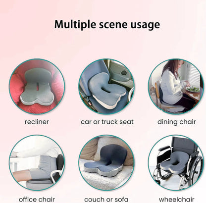 Ergonomic Seat Cushion with Backrest,Soft, Supportive, and Washable Office Chair Pad for Hip and Waist Comfort, Ideal for Long S