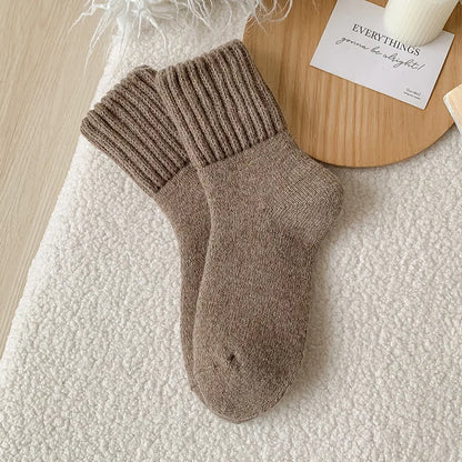 SP&CITY Winter Thickened Wool Socks Women’S Breathable Comfortable Plush Low Tube Snow Socks Korean Simple Warm Cashmere Socks