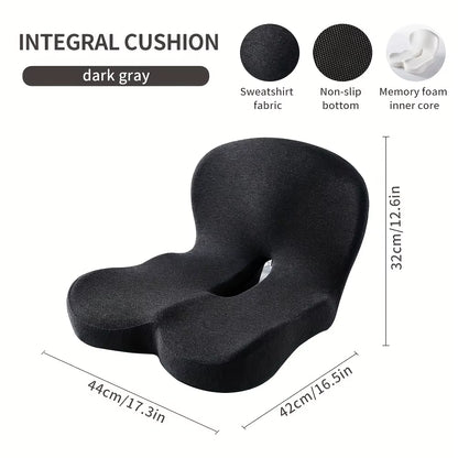 Ergonomic Seat Cushion with Backrest,Soft, Supportive, and Washable Office Chair Pad for Hip and Waist Comfort, Ideal for Long S